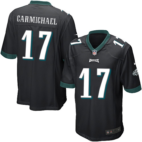 Men's Game Harold Carmichael Nike Jersey Black Alternate - #17 NFL Philadelphia Eagles